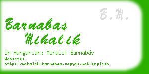 barnabas mihalik business card